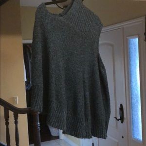 fever brand cozy  asymmetrical sweater poncho
